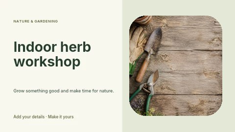 Indoor herb workshop youtube thumbnail template