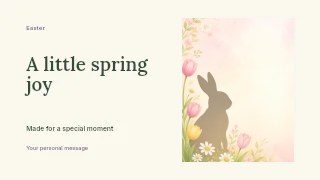Easter photo greeting presentation cover template · Horizontal photo dialogue