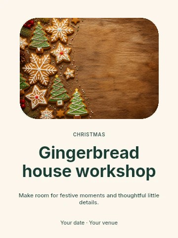 Gingerbread house workshop invitation template