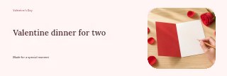 Valentine dinner for two banner template · Horizontal photo dialogue