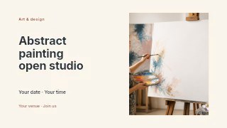 Abstract painting open studio presentation cover template · Horizontal photo dialogue