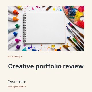 Creative portfolio review podcast cover template · Gallery editorial