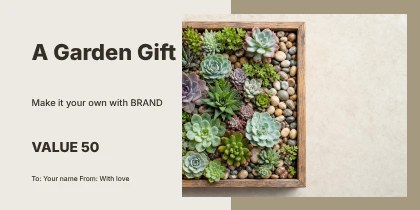 A Garden Gift · Typographic gift voucher template