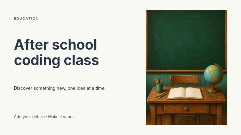 After school coding class presentation cover template