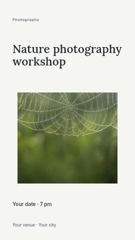Nature photography workshop instagram story template
