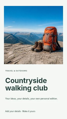 Countryside walking club instagram story template
