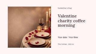 Valentine charity coffee morning presentation cover template · Horizontal photo dialogue