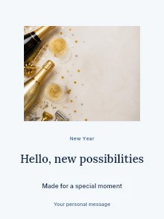 New Year photo wishes invitation template · Picture window