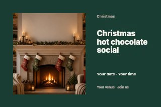 Christmas hot chocolate social postcard template · Horizontal photo dialogue
