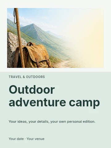 Outdoor adventure camp invitation template
