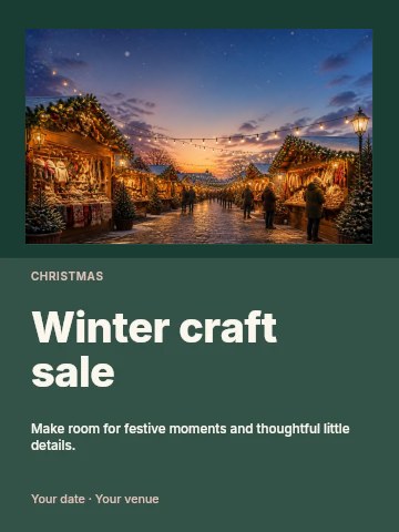 Winter craft sale poster template