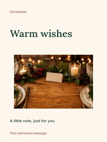 Christmas lights trail greeting card template