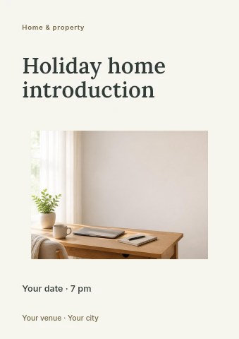 Holiday home introduction flyer template