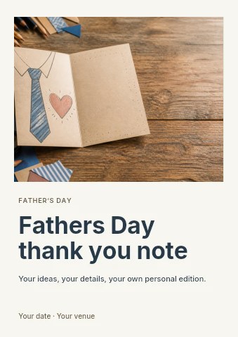 Fathers Day thank you note flyer template
