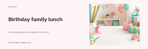 Birthday family lunch banner template