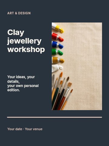 Clay jewellery workshop poster template