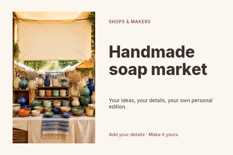 Handmade soap market postcard template