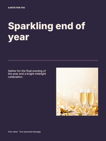 Sparkling end of year · Columns greeting card template