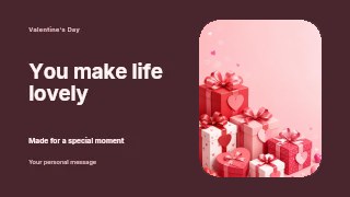 Valentine photo message presentation cover template · Horizontal photo dialogue