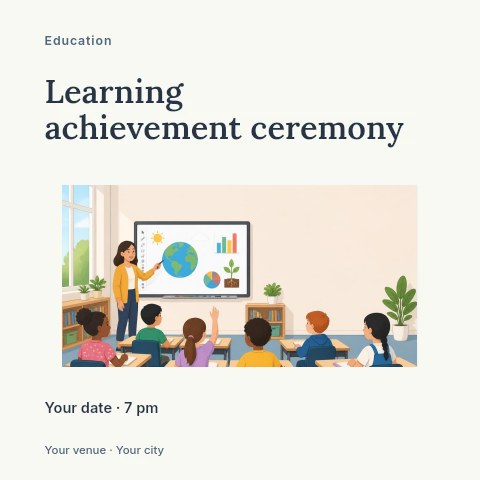 Learning achievement ceremony social media post template