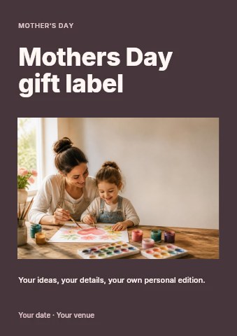 Mothers Day gift label flyer template
