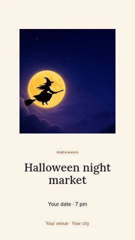 Halloween night market instagram story template