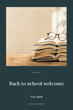 Back to school welcome · Quiet photo gallery book cover template