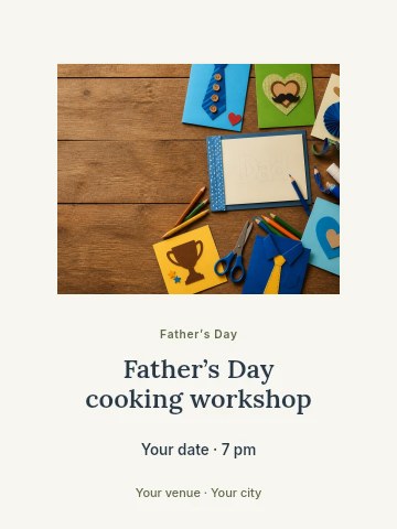 Father’s Day cooking workshop invitation template