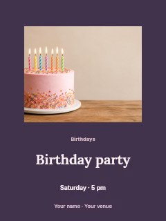 Birthday Garden Party poster template · Picture window