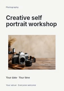 Creative self portrait workshop flyer template · Modern programme