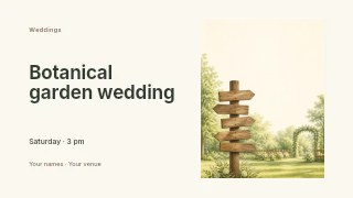 Botanical garden wedding · Horizontal photo dialogue