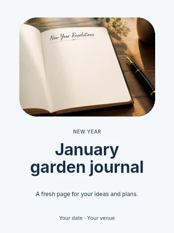 January garden journal poster template