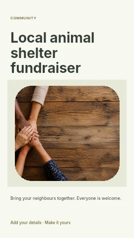 Local animal shelter fundraiser instagram story template