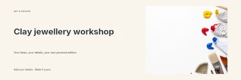 Assorted Paint Tubes and Brushes on White in Clay jewellery workshop banner template