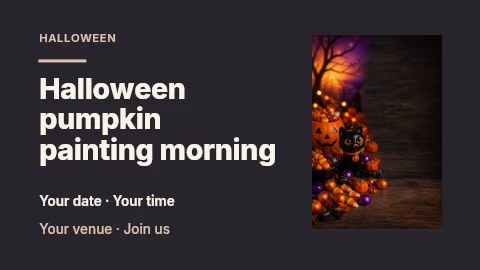 Halloween candy with black cat figurine in Halloween pumpkin painting morning presentation cover · Horizontal photo dialogue
