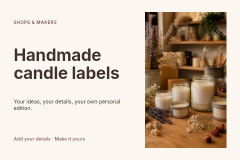 Handmade scented candles with dried flowers in Handmade candle labels postcard template