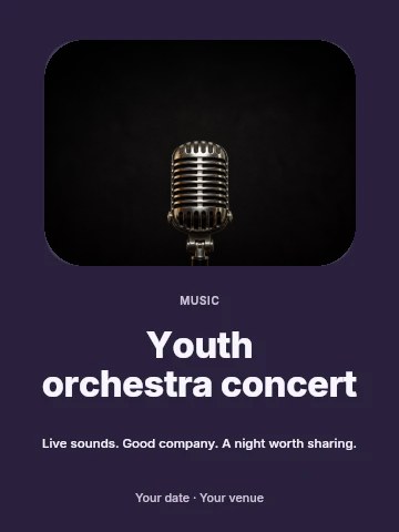 Youth orchestra concert invitation template