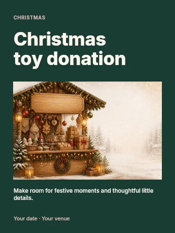 Christmas toy donation poster template