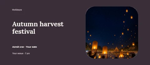 Autumn harvest festival event ticket template
