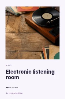 Electronic listening room book cover template · Gallery editorial
