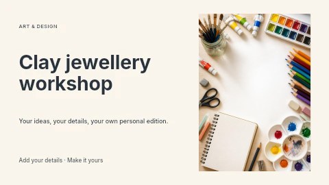 Clay jewellery workshop youtube thumbnail template
