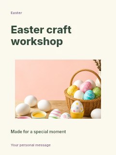 Easter eggs painting and decorating setup in Easter craft workshop · Modern programme