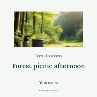 Forest picnic afternoon podcast cover template · Picture window