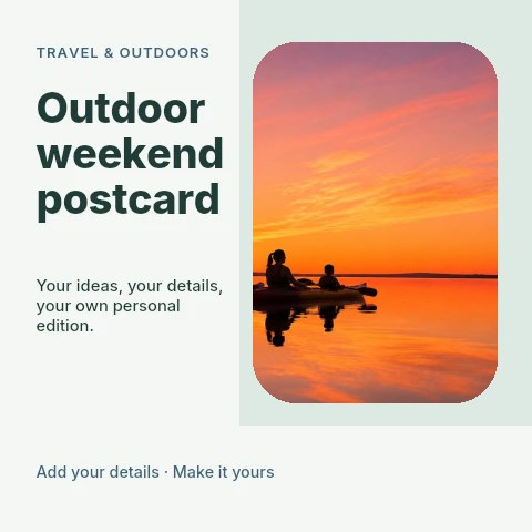Outdoor weekend postcard social media post template