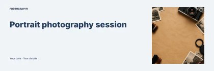 Portrait photography session · Right illustration banner template