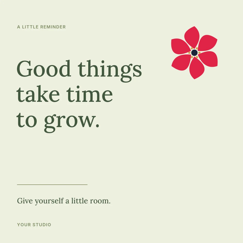Teardrop flower · 6 petals and stamen centre in Room to grow · Botanical quote post