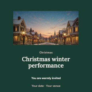 Christmas winter performance social media post template · Picture window