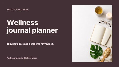Natural wellness flat lay with journal in Wellness journal planner youtube thumbnail template