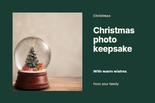 Christmas photo keepsake postcard template · Horizontal photo dialogue