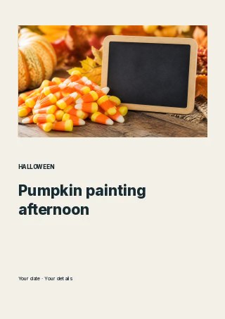 Pumpkin painting afternoon · Split editorial flyer template